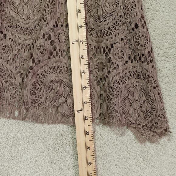 Soft Surroundings Womens Lace Tunic Long Sleeve Asymmetrical Hem Taupe Size XL - Picture 9 of 9